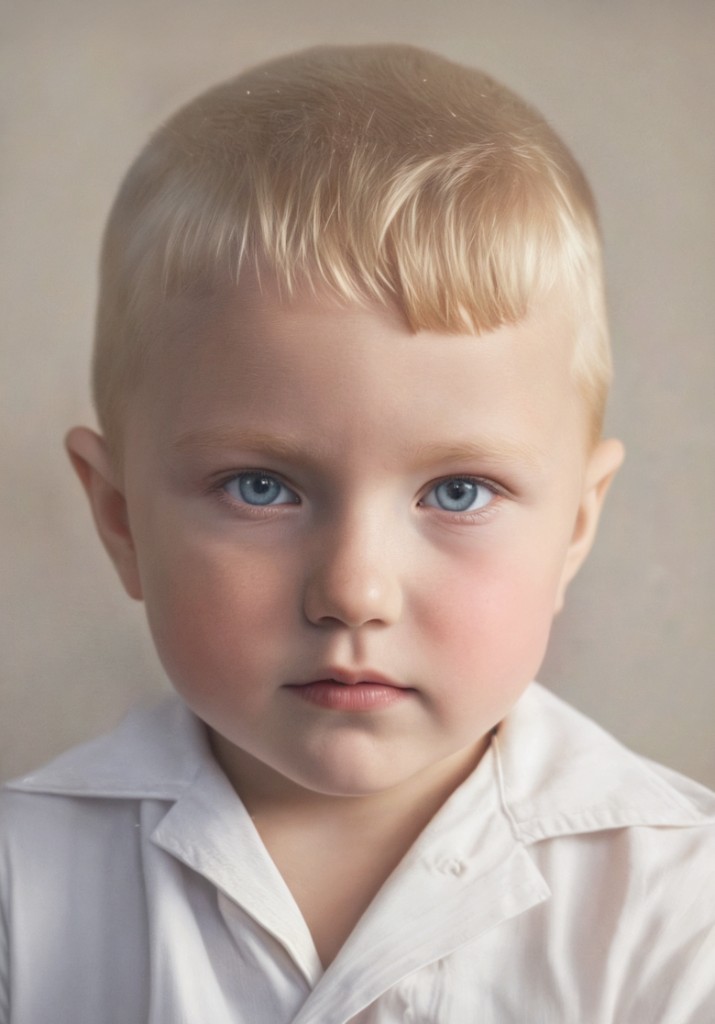 Восстановленный и раскрашенный портрет мальчика, чистый кадр. Ольга Грачёва